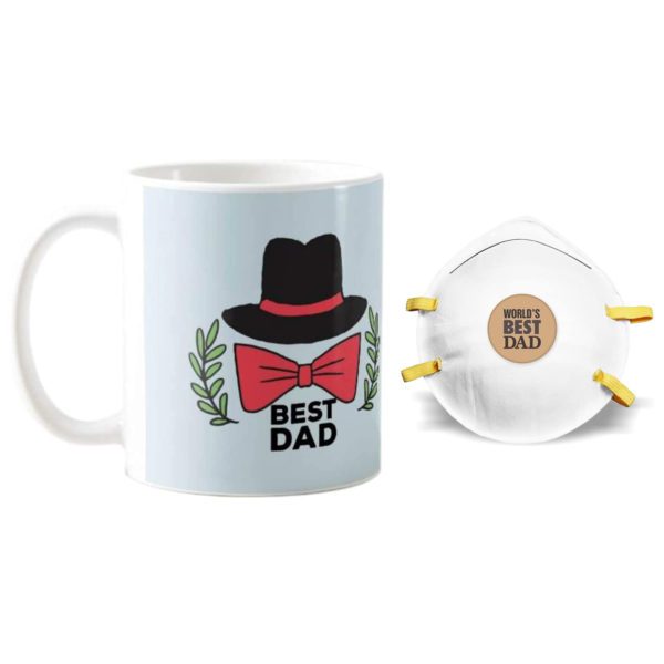 Dad is The Best Coffee Mug with Coaster, Reusable N95 Cup Mask