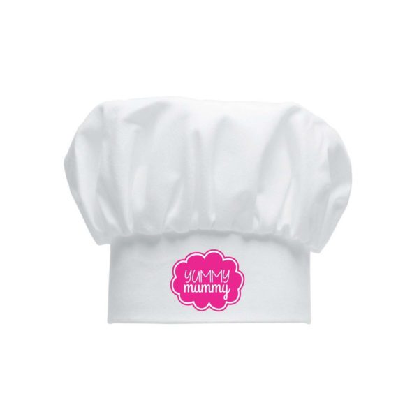 Pink Yummy Mummy Kitchen Chef Apron for Mother with Chef hat