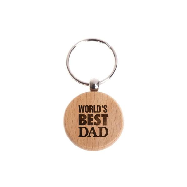 Combo Engraved Wallet with Wooden Keychain for Dad