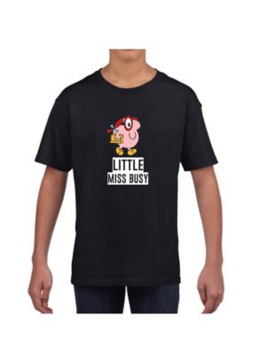 Printed Cotton T-Shirt for Kids Girl Little Miss Busy