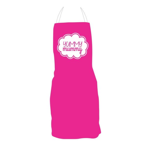 Pink Yummy Mummy Kitchen Chef Apron for Mother with Chef hat