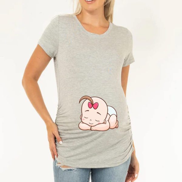 Maternity T-Shirts - Unique Baby Napping Design