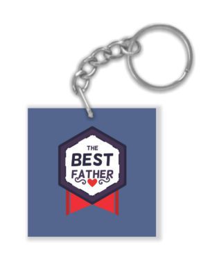 The Best Father Printed Keychain Keyring