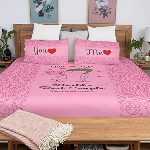 U and Me Together Forever Bedsheet for Couple Pillow Covers