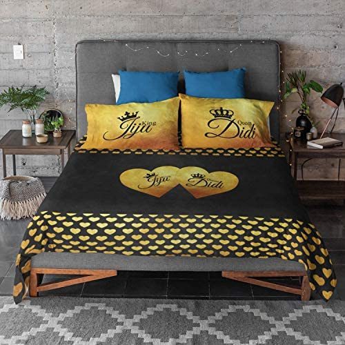 Anniversary King Queen Couple Double Bedsheet