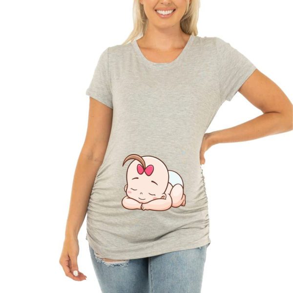 Maternity T-Shirts - Unique Baby Napping Design