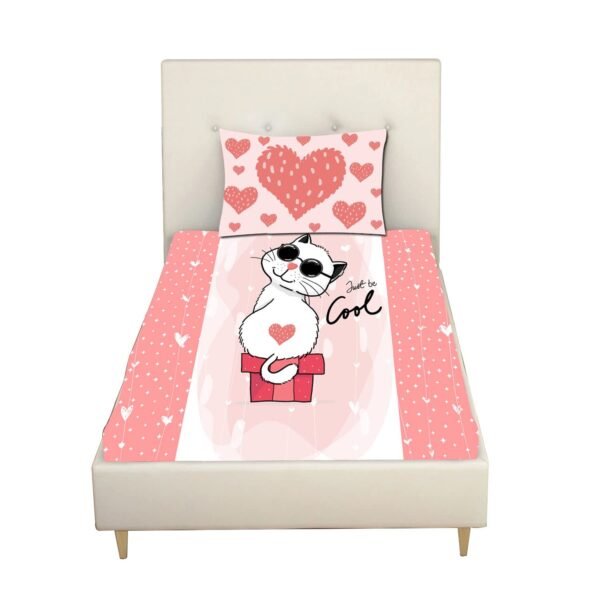 Kids bedsheet Velvet Printed Velvet King Size Double Bedsheet with 2 Pillow Covers - Cute Animals in Space