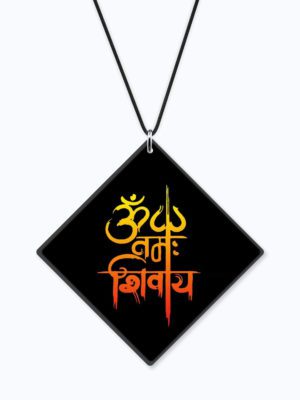 Religious Gifts Acrylic Car Hanging Accessories Lord Shiva Om Namah Shivay Printed Printed for Good Luck Interior