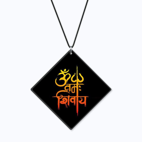 Religious Gifts Acrylic Car Hanging Accessories Lord Shiva Om Namah Shivay Printed Printed for Good Luck Interior