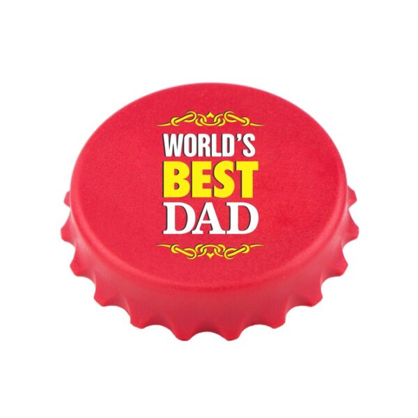 Fridge Magnet with Bottle Opener Worlds Best Dad Printed Home Decorative Item (Pack of 1)