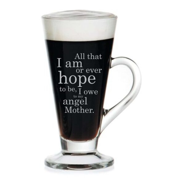 Mothers Day Just Like Mother Father Engraved Coffee Tea Cups of 2 with Coasters