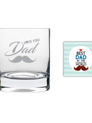 Love You Dad Whiskey Glass for Father