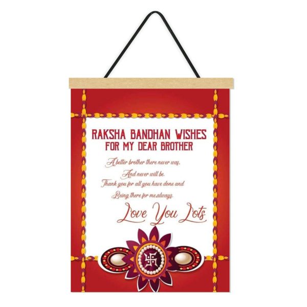 Rakhi Gifts for Brother (12x16 inches) Printed Scroll Greeting Card Rakhi Greetings - Raksha Bandhan, Birthday