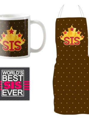 5 Star Sis Gift Hamper Set of 3 - Apron, Mug, Coaster