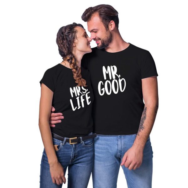 Mr Mrs Good & Life Matching Couple T-Shirts