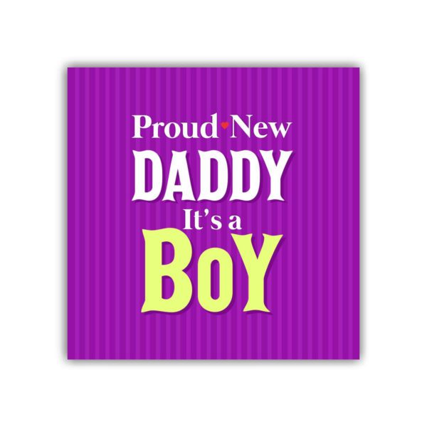 Dad Proud Daddy It's Boy Fridge Magnet - Round