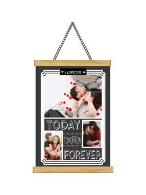 Personalised  Gifts I Love You Today Tommorow Forever with 3 Photo Love Greeting Card Scroll - 15x20 inches