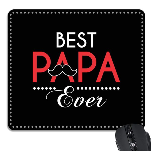 Best Papa Ever for Dad Set of 2 - Engraved Notebook A5 Size, 300 Ruled Pages, Dad Mousepad