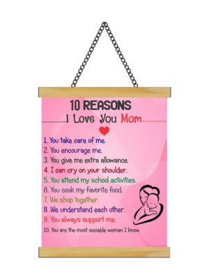 Mothers Day Gifts Mom 10 Reasons I Love U Mom Greeting Card Scroll - 15x20 inches