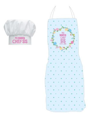 Beautiful Chef Sis Apron for Sister with Chef Hat