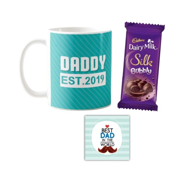 Daddy Est.2019 Hamper 1 Dairy Milk Silk 60 gm, with Coaster