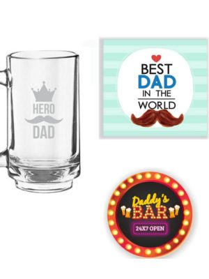 Dad, Hero Dad Engraved Playboy Beer Mug