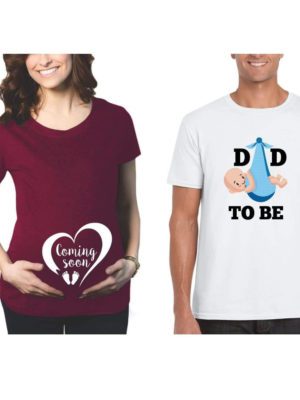 Dad to Be & Coming Soon Maternity Couple T-Shirts