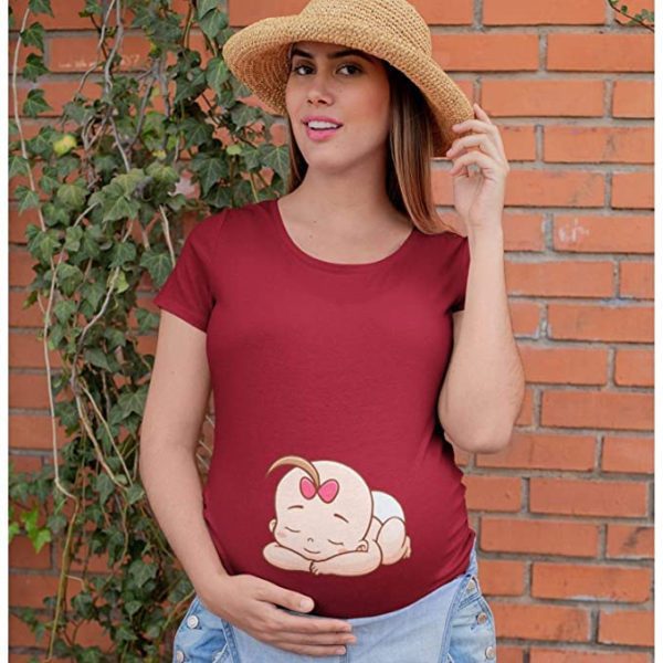 Maternity T-Shirts - Unique Baby Napping Design