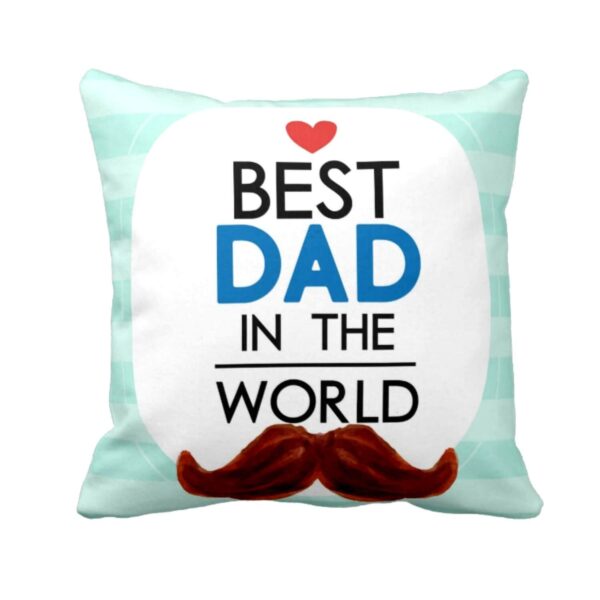 Birthday Gifts for Mom Dad 12 x 12 inches Best Mom Dad in The World Printed Velvet Cushion Cover Throw Pillow