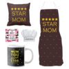 5 Star Mom Gift Hamper for Mom - Apron Chef Hat Cushion Cover Mug Coaster Birthday Gifts for Mom