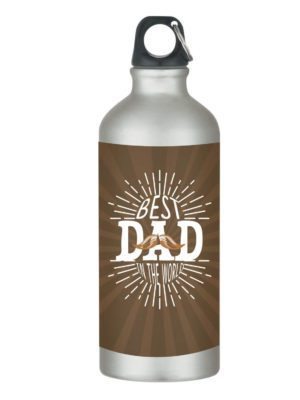 Moustache Best Dad in The World Sipper Water Bottle