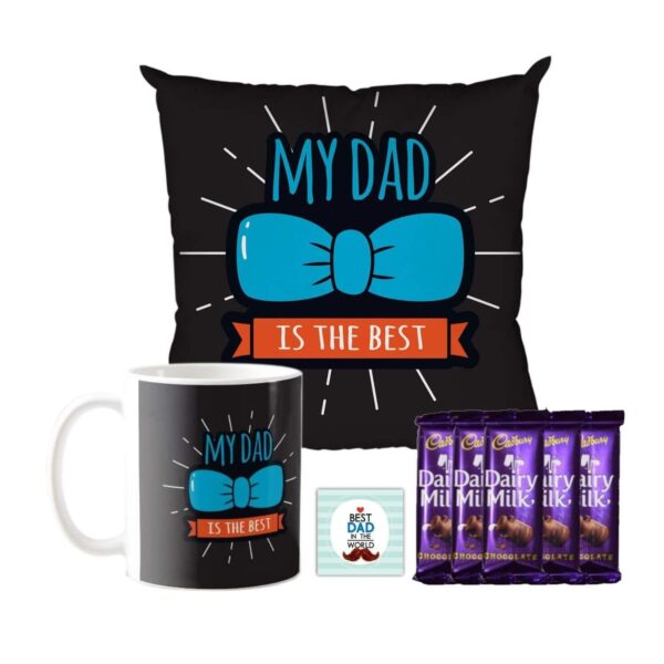 Dad  Mug, Cushion Cover, 1 Dairy Milk Silk Oreo Chocolates 60