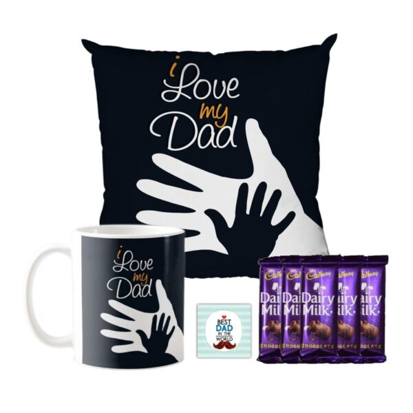 I Love My Dad Mug ,1 Dairy Milk Silk 60 gm, with Coaster