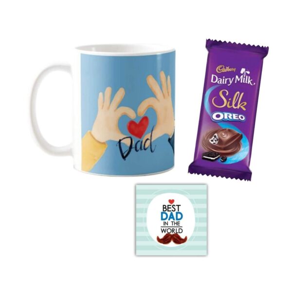 Love Dad Mug,1 Dairy Milk Silk 60 gm, with Coaster