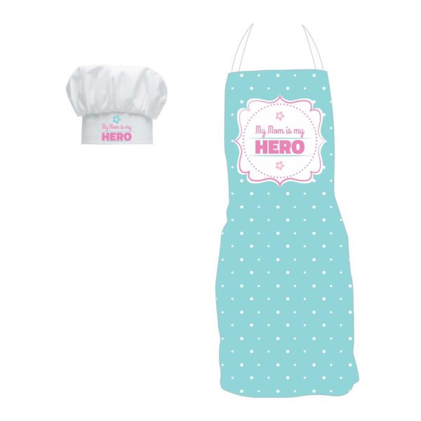 Ceramic Apron, Chef Hat, Mug, Coaster - 3 Pieces, White, 330 ml