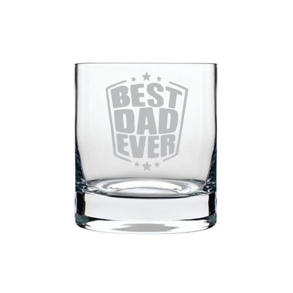 Starry Best Dad Ever Whiskey Glass for Dad