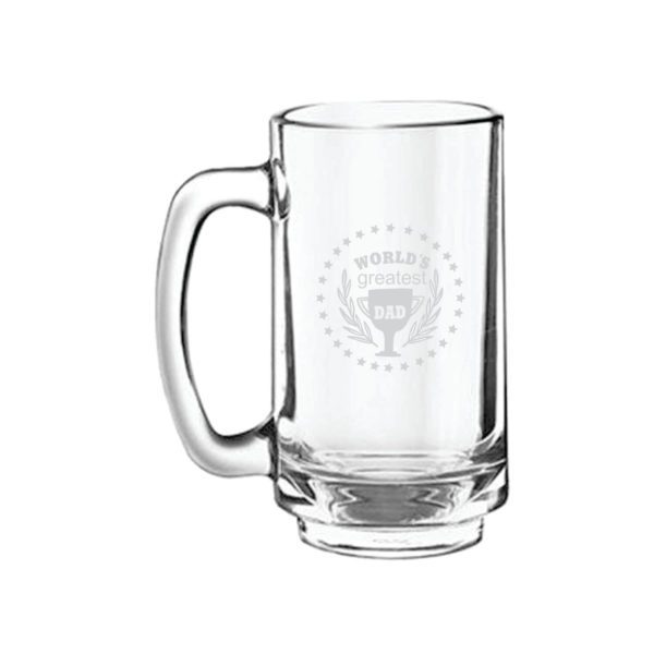 Worlds Greatest Dad Trophy Engraved Beer Mug for Dad - Playboy Beer Mug 357ml