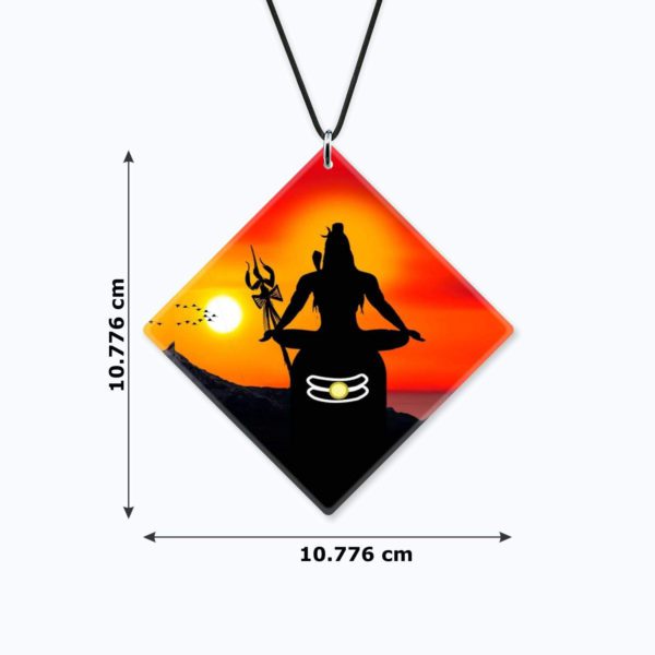 Religious Gifts Acrylic Car Hanging Accessories Lord Shiva Shivji Printed Printed for Good Luck Interior Decoration