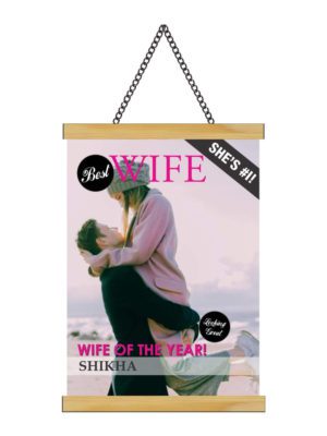 Personalised  Gifts Best Wife of The Year with Photo Love Greeting Card Scroll - 18x24 inches