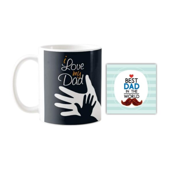 I Love My Dad Mug, Coaster Combo