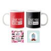 Birthday Gifts for Mom Dad 325 Ml Coffee Mug Set of 2 with Tea Coaster - Starry Beautiful Mother Father