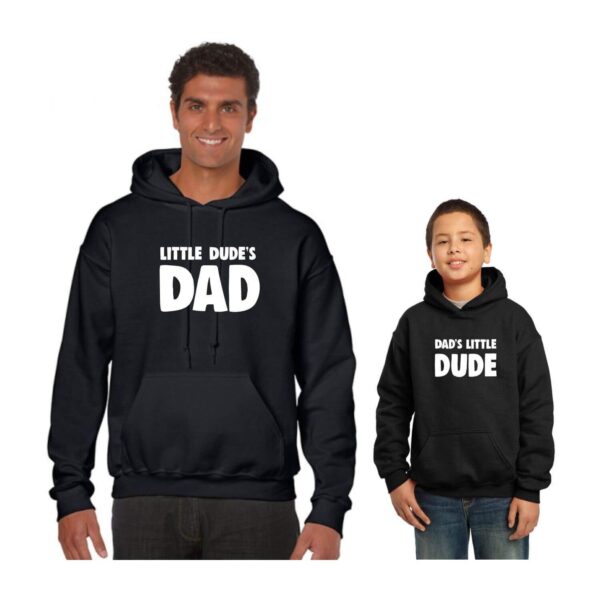 Little Dude & Dad Family Hoodies Set