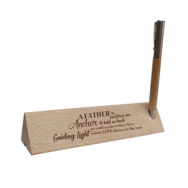 Birthday Handmade Wooden Pen with Pen Box A Father Is A Guiding Light Engraved - Rectangle