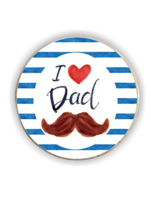 I Love Dad Fridge Magnet - Round