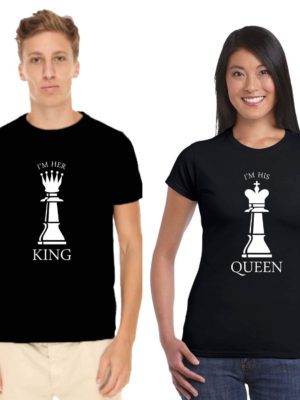 Chess His King Her Queen Matching Couple T-Shirts