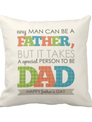 Birthday 12 x 12 inches Special Dad Printed Velvet Cushion Cover Throw Pillow