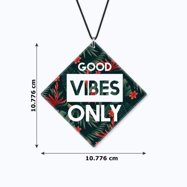 Motivational Gift Car Hanging Accessories Good Vibes Only Printed with Wooden Keychain