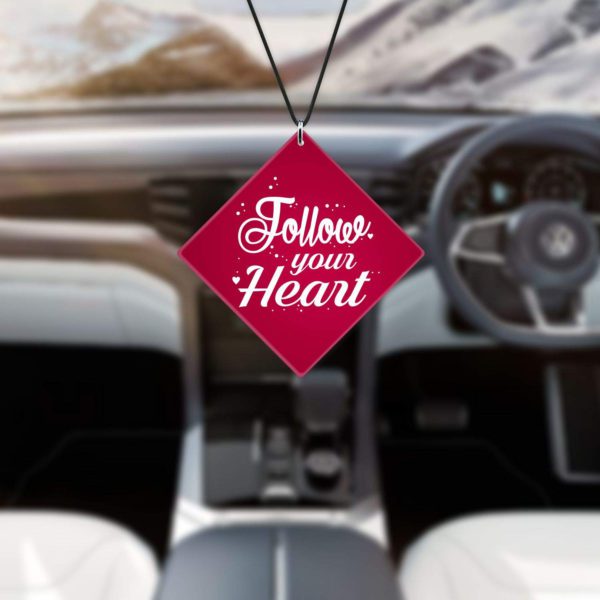 Motivational Gifts Acrylic Car Hanging Accessories Follow Your Heart Printed Interior Decoration