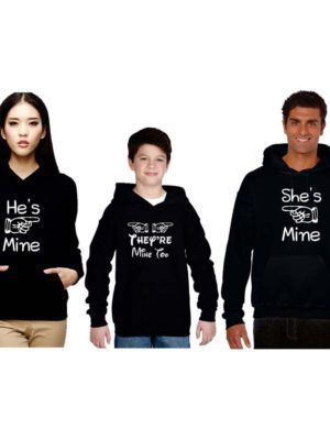 He is Mine, She is Mine, They are Mine Matching Family Sweatshirts- Set of 3