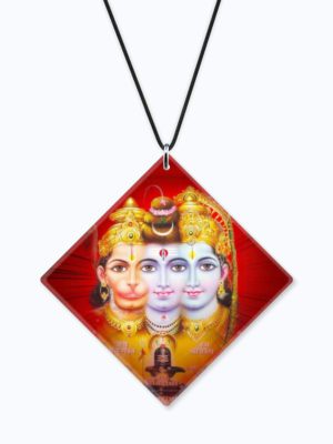 Religious Gifts Acrylic Car Hanging Accessories Lord Shiva with Ram Hanuman Printed Printed for Good Luck Interior